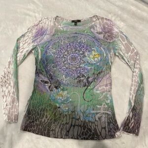 Reba Vibrant Multicolor Long Sleeve Top